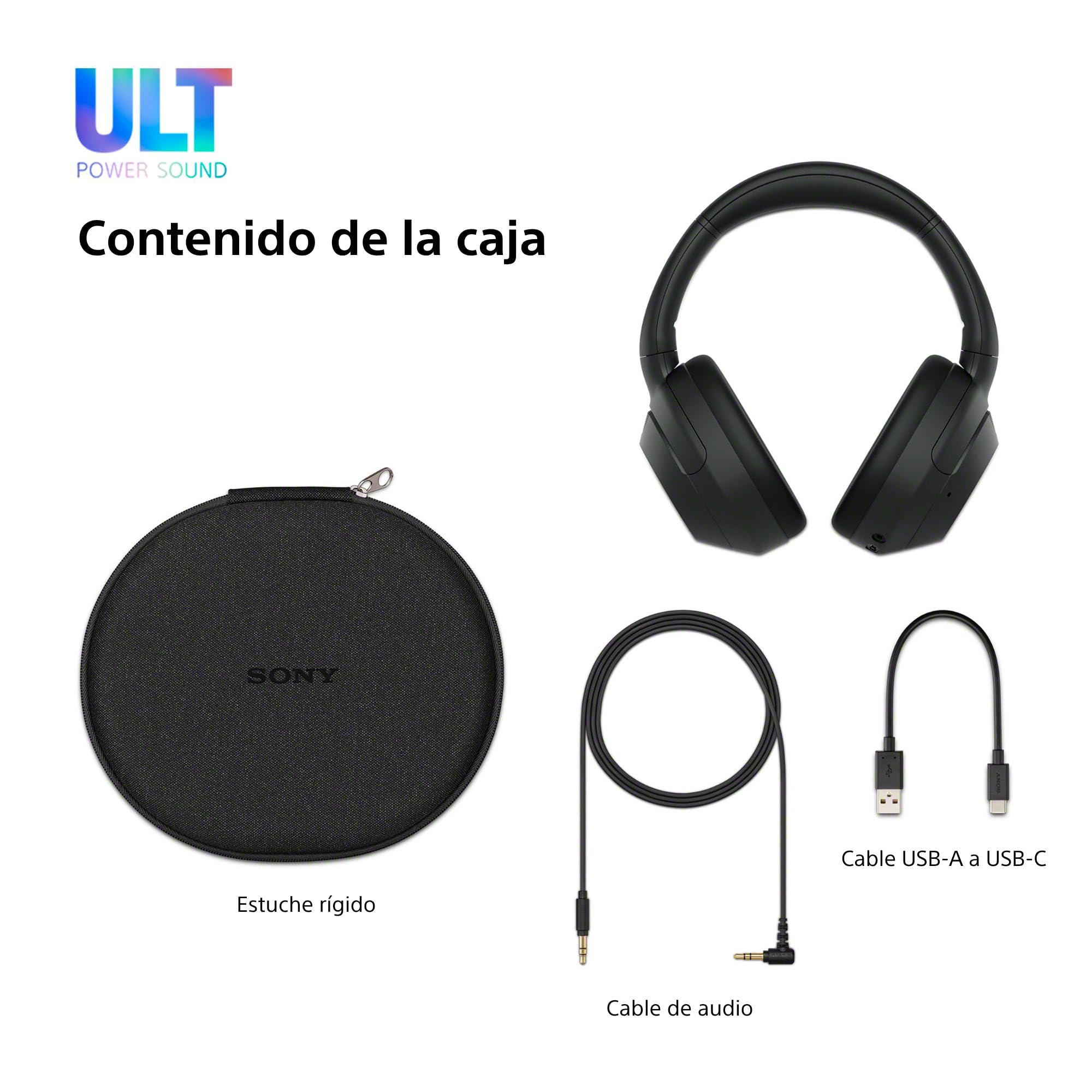 Sony ULT Wear Auriculares inalámbricos con Noise Cancelling, ULT Power Sound, Ultimate Deep Bass, Mismo procesador Que los WH-1000XM5, Llamadas nítidas, 30 Horas de batería, iOS y Android, Negro