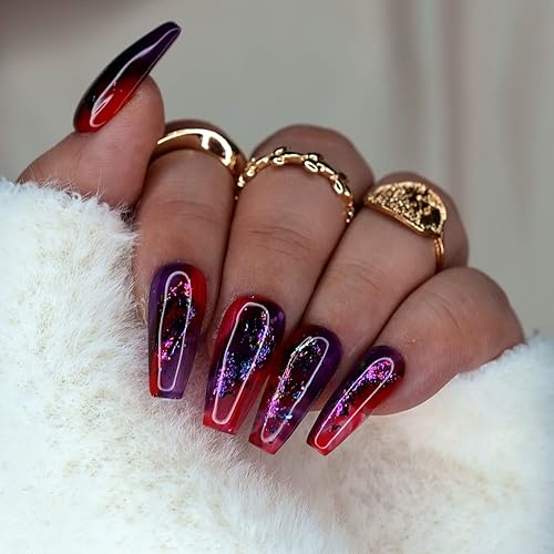 Uñas a presión hechas a mano grande ojo de gato azul piedra de luna azul marino sobre negro y almendra A011L