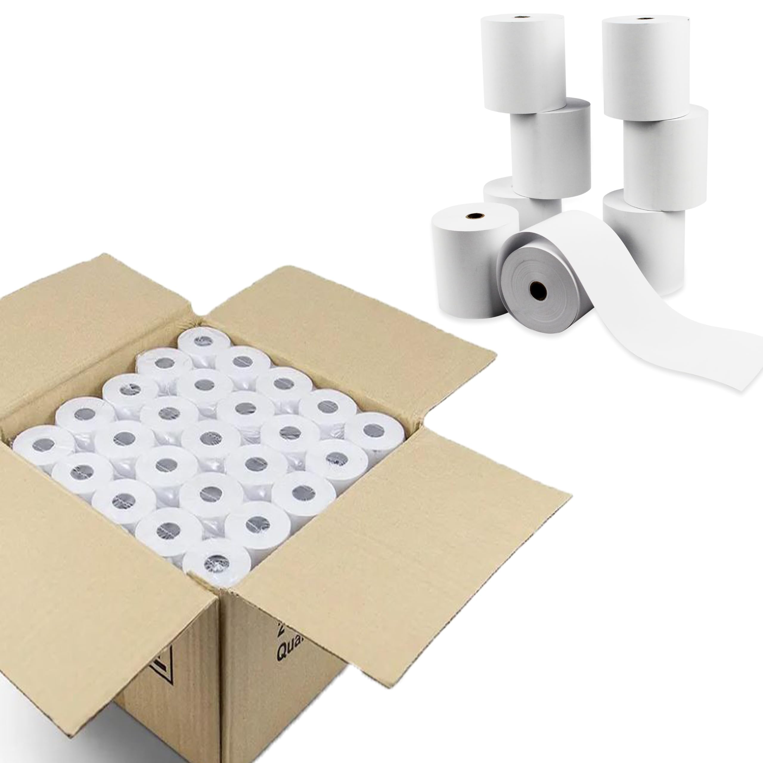 Rollo Ticket - Rollos Papel Térmico 80x80x12 mm - Papel para Impreseroas TPV - Sin Bisphenol A (Pack 48 Unidades)