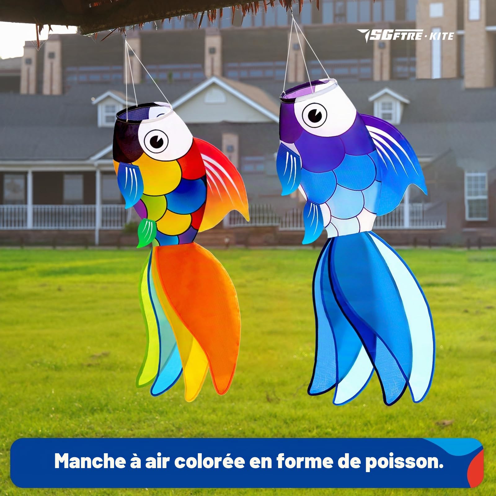 SGftre Lot de 2 manches à air robustes de 101,6 cm avec sac de direction du vent pour bateaux de pêche de plage, idéal pour Halloween et décoration de Noël, chaussettes à vent d'extérieur parfaites