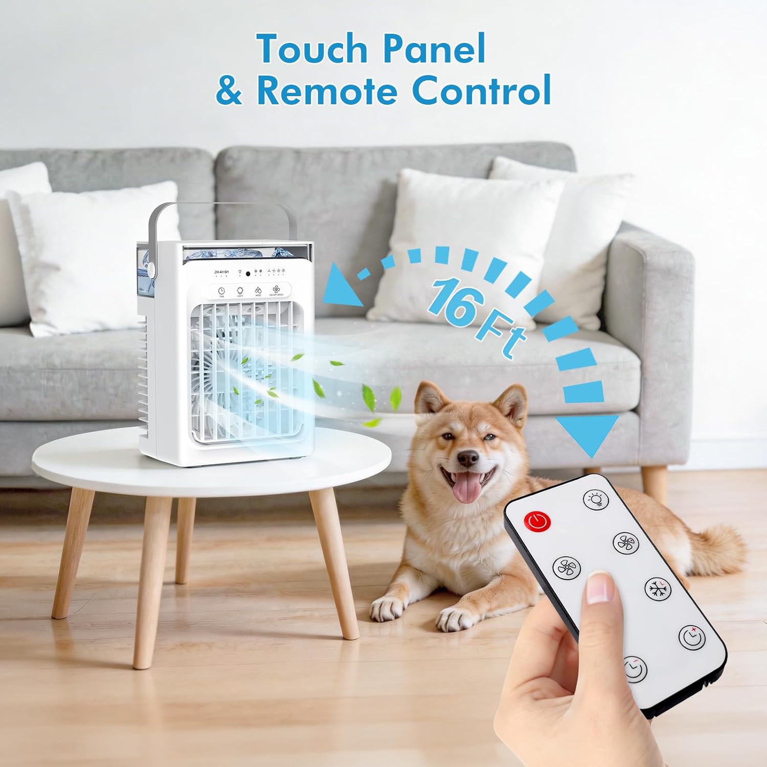 Portable Air Conditioners, 4-Speed Mini Air Conditioner, 3-in-1 Personal Cooling Fan, Small AC Unit With 1000ml Water Tank, 2/4/6H Timer, USB Powered (5V 2A Adapter Included) for Bedroom Office Desk