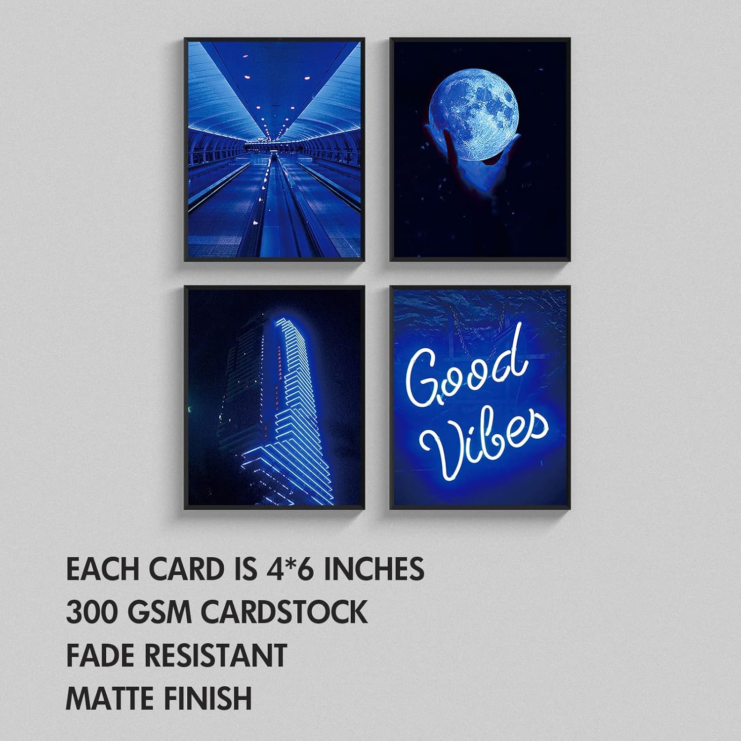 Buy Neon Posters for Room Aesthetic 50 Pcs Blue Wall Collage Kit