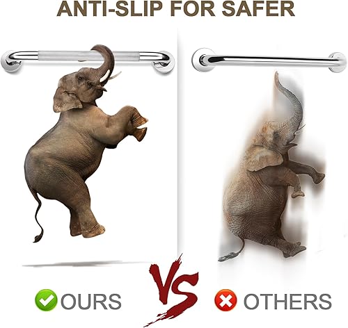 Miniatura 3 de Paquete de 2 barras de agarre para ancianos para pared de 16 pulgadas, aptas para tachuelas, barras de agarre antideslizantes para ducha de baño