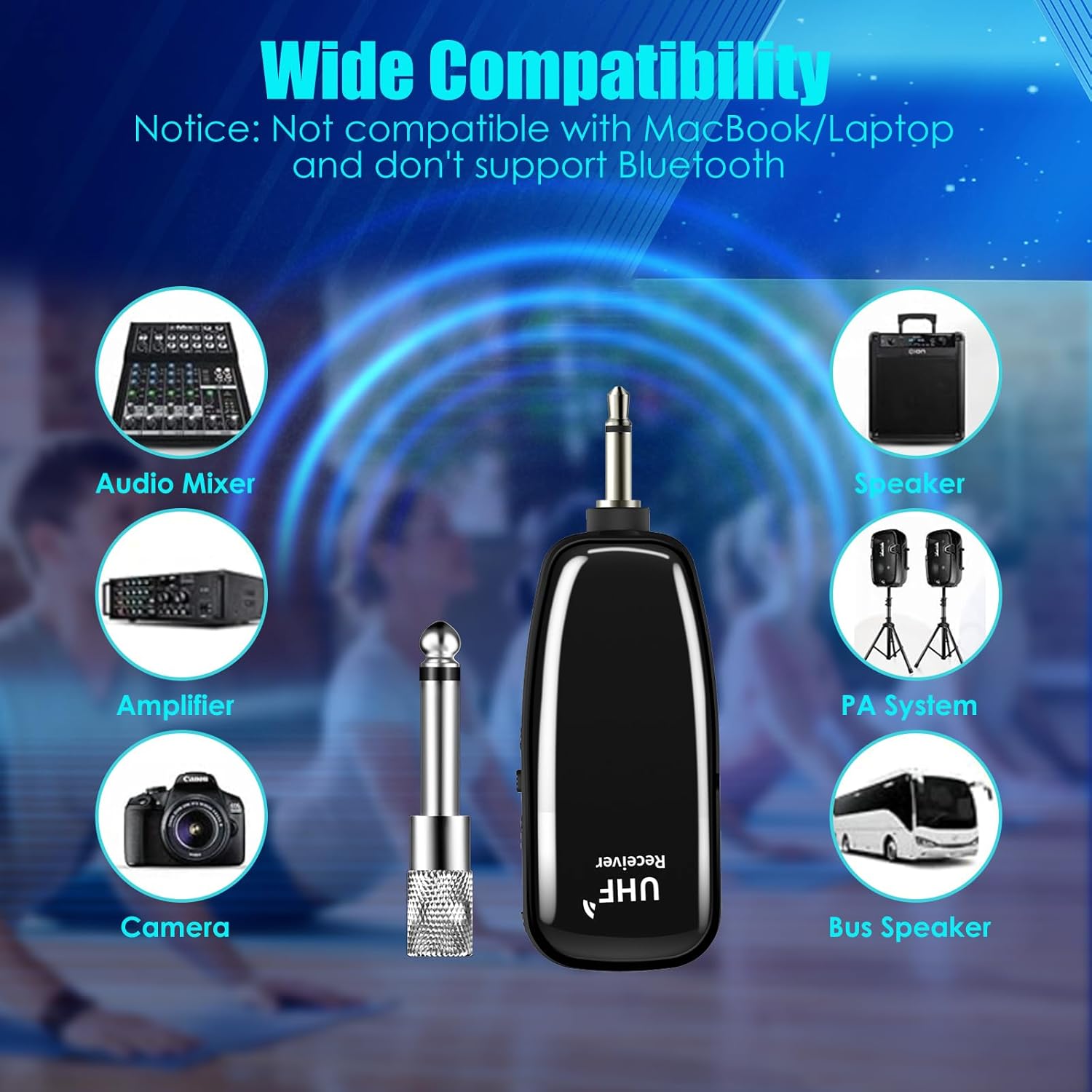 Wireless Microphone Headset, UHF Head Mic Speaker System, Professional Voice Amplifier Headset Microphones, with LED Digital Display, for Teaching Fitness Instructor Tour Guide - Image 2