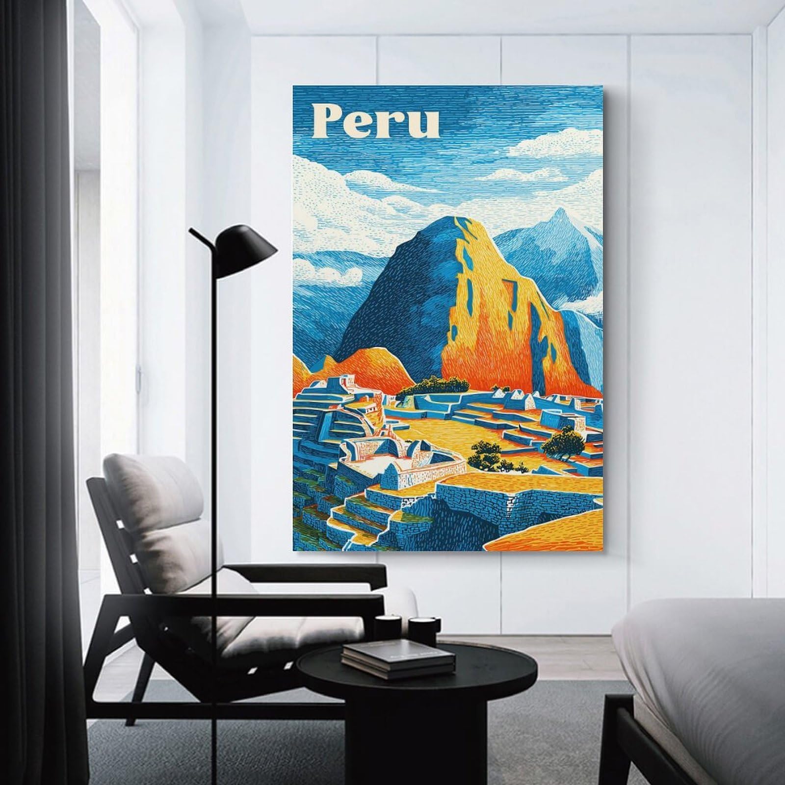 Junmoney Canvas Art Print Peru Travel, 24x36inch(60x90cm), for Office, Study Or Home Workspace, Home Office Artwork with Decorative Appeal