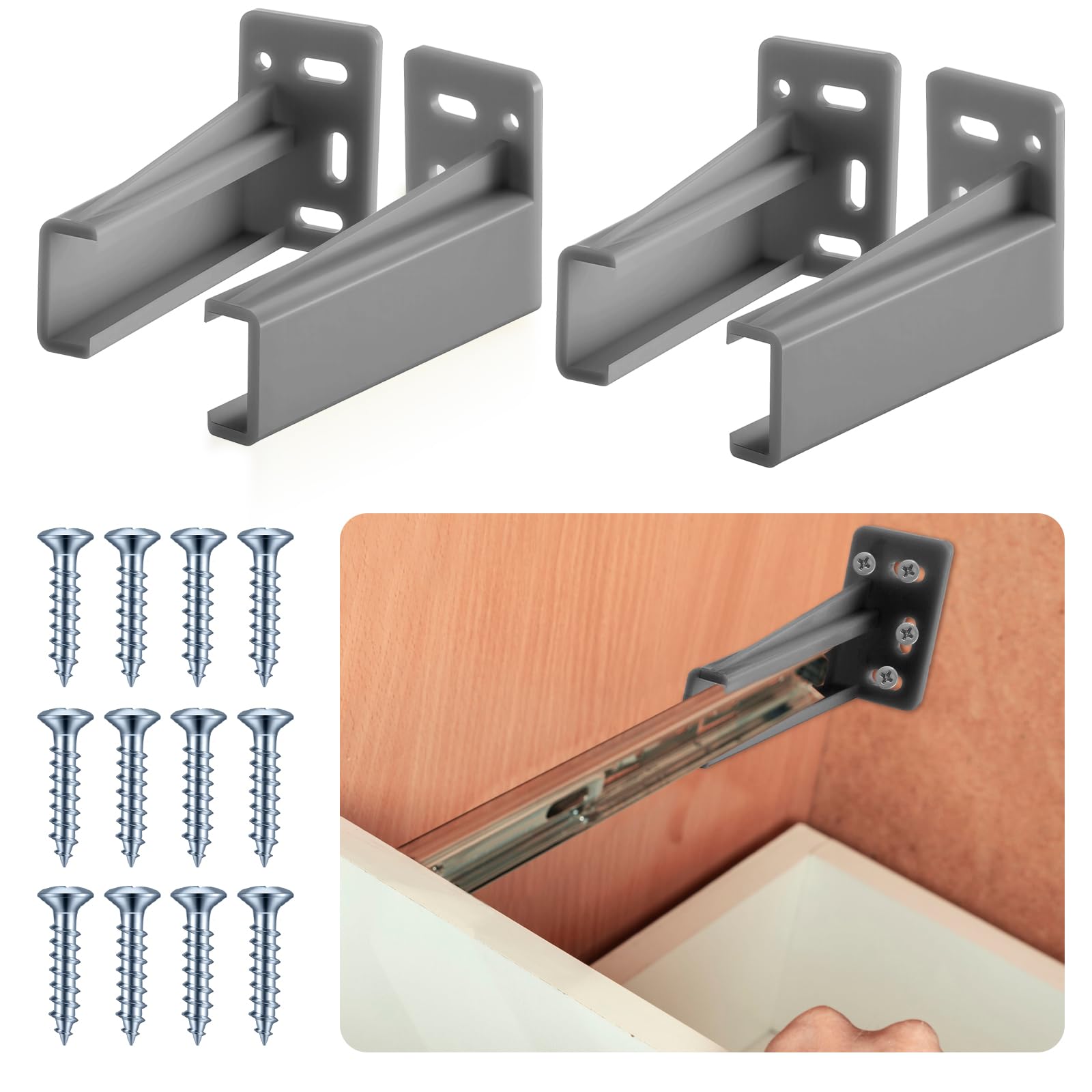 Chunful Drawer Slides - Rear Track Mounting Plates -13