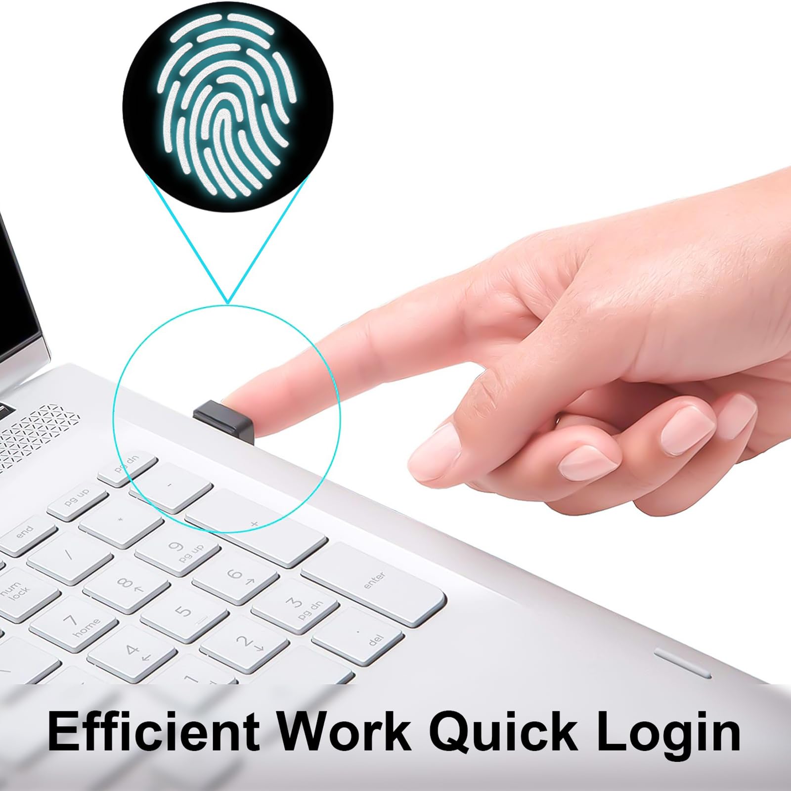 Llave de seguridad USB con lector de huellas digitales y detección de 360 grados