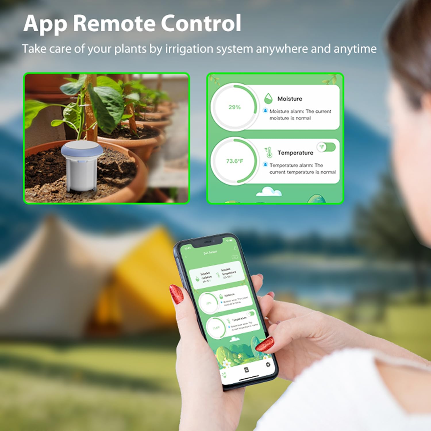 Inteligentny czujnik wilgotności gleby WiFi, czujnik gleby Bluetooth, termometr pokojowy, wewnętrzny tester gleby, inteligentny czujnik roślin, kompatybilny z aplikacją Alexa Tuya/Smart Life