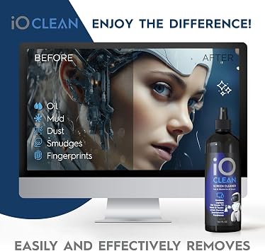 رذاذ منظف الشاشة (16 أونصة + منظف صغير) أفضل مجموعة تنظيف كبيرة لتلفزيون LCD LED OLED والهواتف الذكية وiPad والكمبيوتر المحمول وشاشة اللمس وشاشة الكمبيوتر والأجهزة الإلكترونية وقماش من الألياف الدقيقة وفوهتين