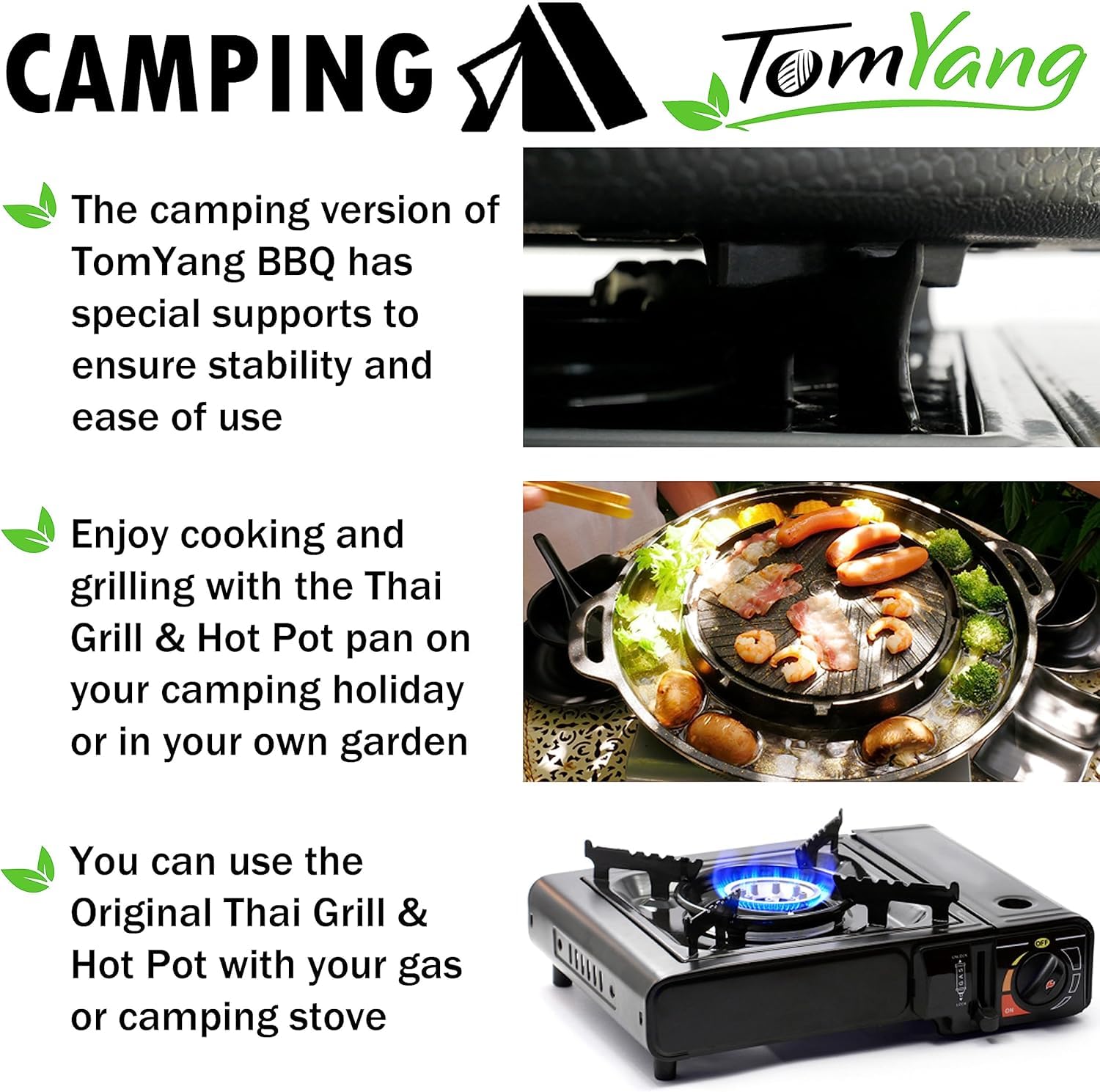 TomYang BBQ Padella da Campeggio – Il Grill Originale Thai & Hot Pot, Grill Coreano BBQ, Padella Mookata Thai Hot Pot
