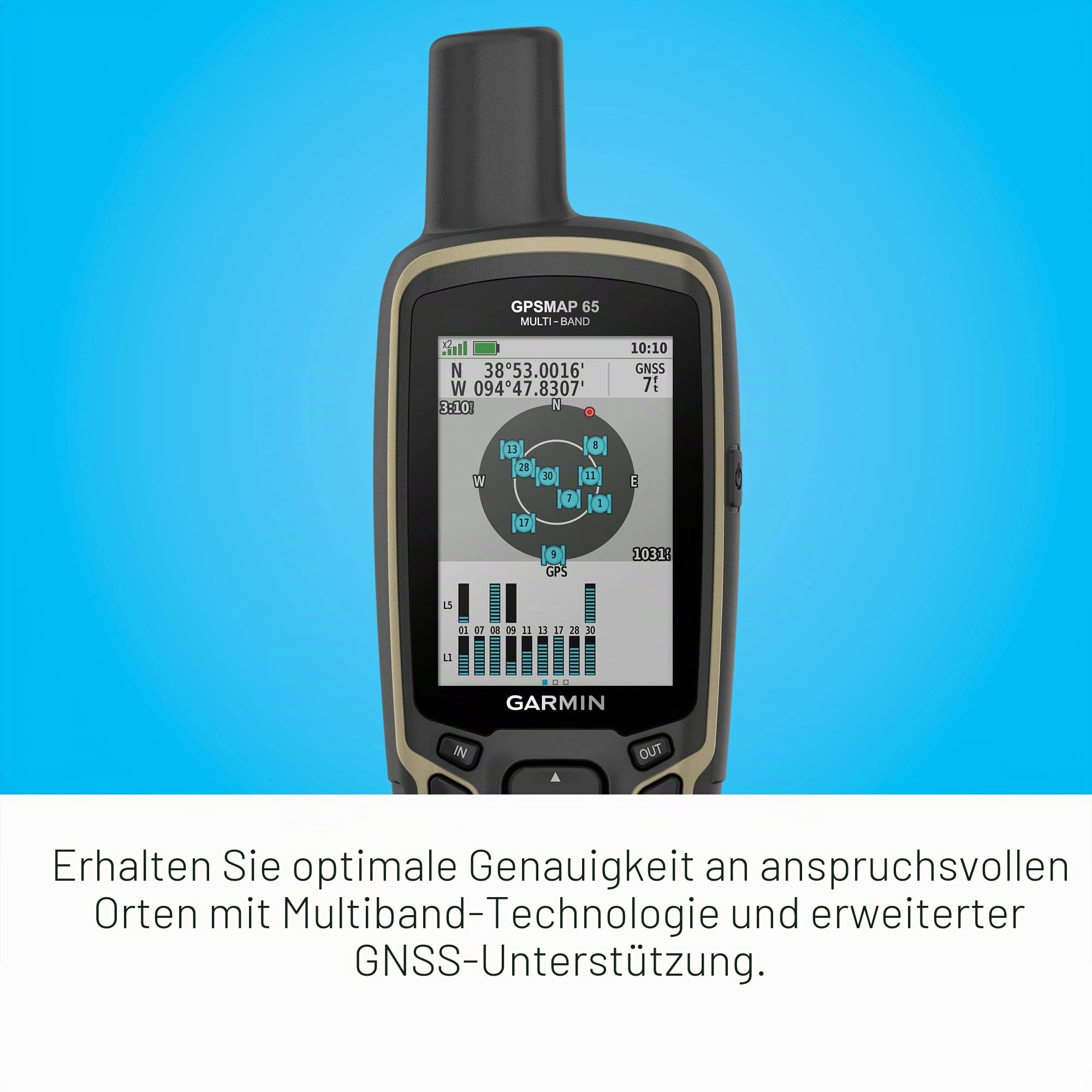 Garmin GPSMAP 65s Navigationsgerät, tragbar, für den Außenbereich, GPS, mit Transporttasche