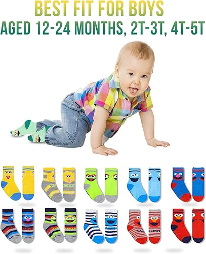 Miniatura 2 de Sesame Street Toddler Socks, Grip Socks for Kids, Toddler Socks with Grippers, Toddler Non Slip Socks