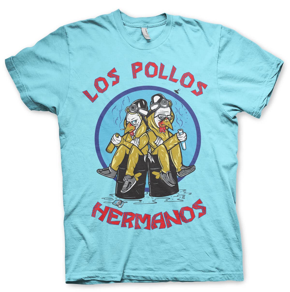 Breaking Bad Men's Sky Blue Officially Licensed Walter & Jesse Hermanos T-Shirt (Sky Blue), XX-Large