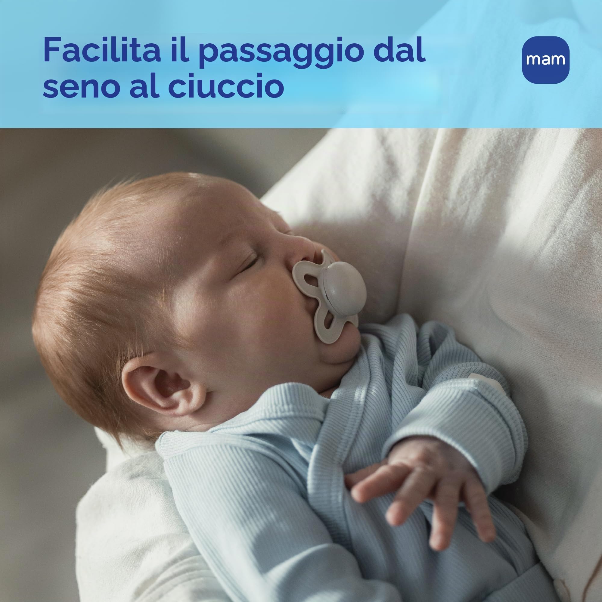 MAM Start - Ciucci per neonati (2 pezzi), 1 custodia sterilizzante, ciucci per neonati, il miglior ciuccio per neonati allattati al seno, astuccio per ciuccio sterilizzatore