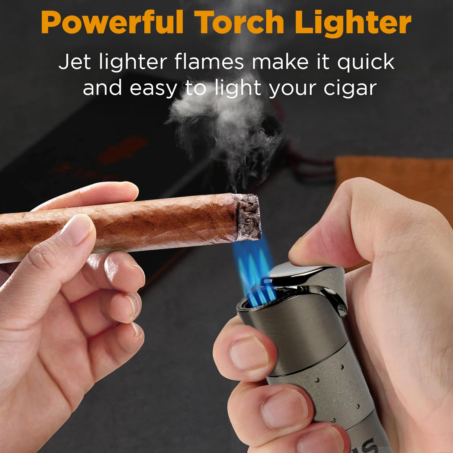 easy light cigarette lighters Amazon.com: Hammersmith Kilo Triple-Flame Butane Torch Lighter for Cigars  and Cigarettes, Refillable Lighters, Mini Torch with All-Metal Body and  High-Capacity Fuel Tank (Without Fuel)