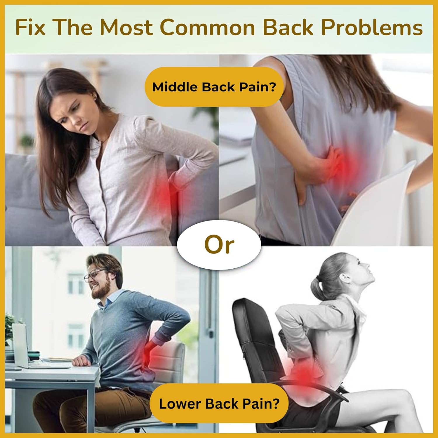 Pureva Back Support for Chair & Car Seat Back Support - Back Rest for Chair for Sitting with Orthopedic Mesh Design & Soft Comfortable Cushions for Back Pain Relief, Tailbone & Spine Support Pureva Back Support for Chair & Car Seat Back Support - Back Rest for Chair for Sitting with Orthopedic Mesh Design & Soft Comfortable Cushions for Back Pain Relief, Tailbone & Spine Support