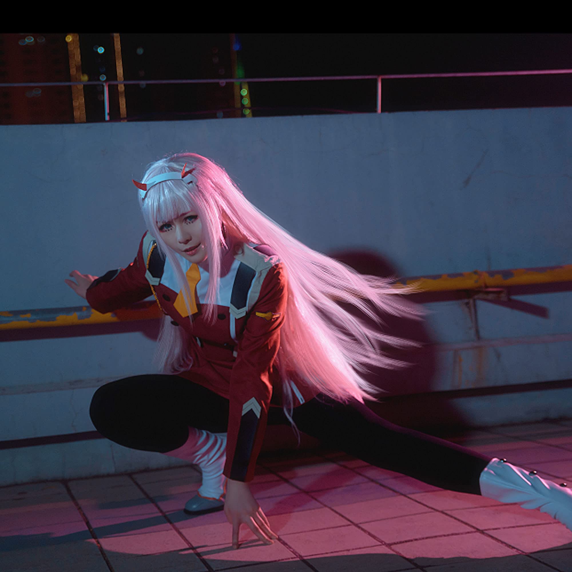 02 Zero Two kostium cosplay 02 stroje cosplay czerwony mundur sukienka garnitur pełny zestaw anime Halloween karnawał impreza kostium dla kobiet
