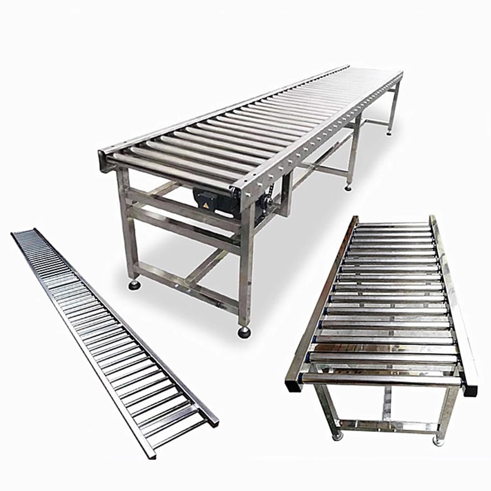 Rulli trasportatori in acciaio inossidabile a 4 pezzi estremità zincata non motorizzata per uso industriale Attrezzature per magazzino Parti di ricambio 3.8x14CM