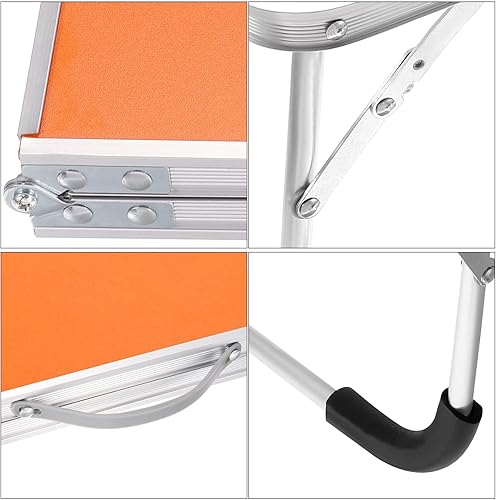 Miniatura 9 de PATIKIL Mesa plegable para laptop, escritorio de regazo portátil, mesa de picnic, mesa de cama, aperitivos, escritorios de trabajo de lectura para
