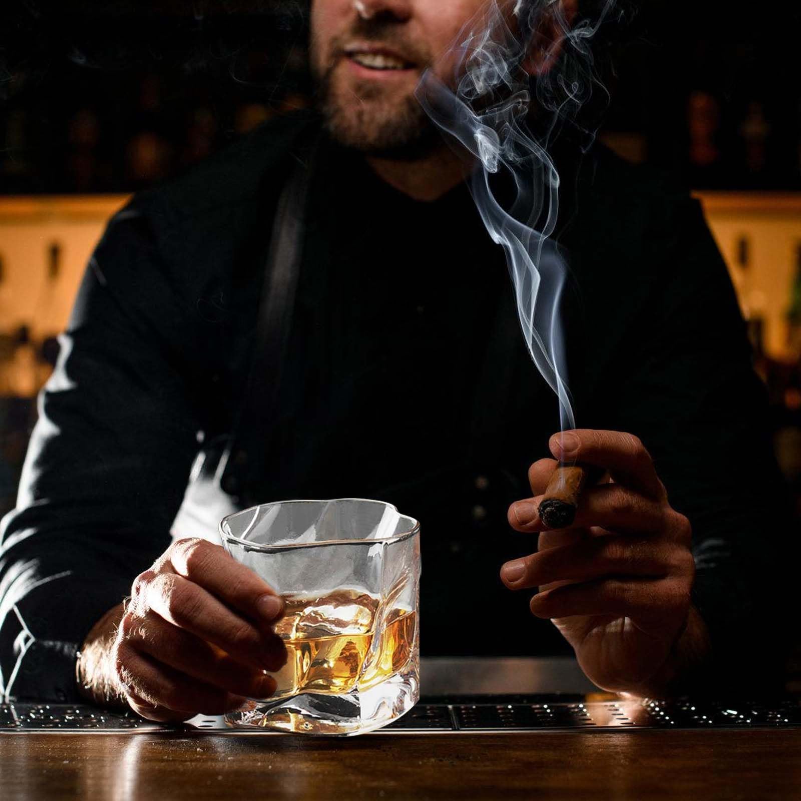 Set di 6 bicchieri da 200 ml, bicchieri da whisky, bicchieri da whisky con cristalli irregolari, bicchieri di cristallo, bicchieri da caffè freddo, bicchieri da cocktail, bicchieri da tè, succo di