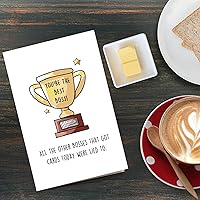 Vista 6 de Qiliji Divertida tarjeta del día del jefe para hombres y mujeres, regalo humorístico del jefe, tarjeta con la frase "You're The Best