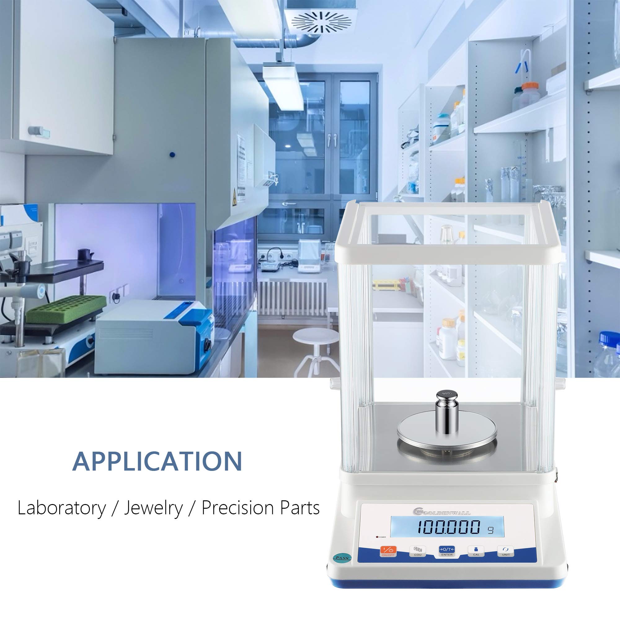CGOLDENWALL 210g, 0.001g Balanza de Laboratorio de Alta Precisión Báscula Digital Analítica 1mg para Laboratorio, Farmacia, Escuela, Pesaje de Joyas