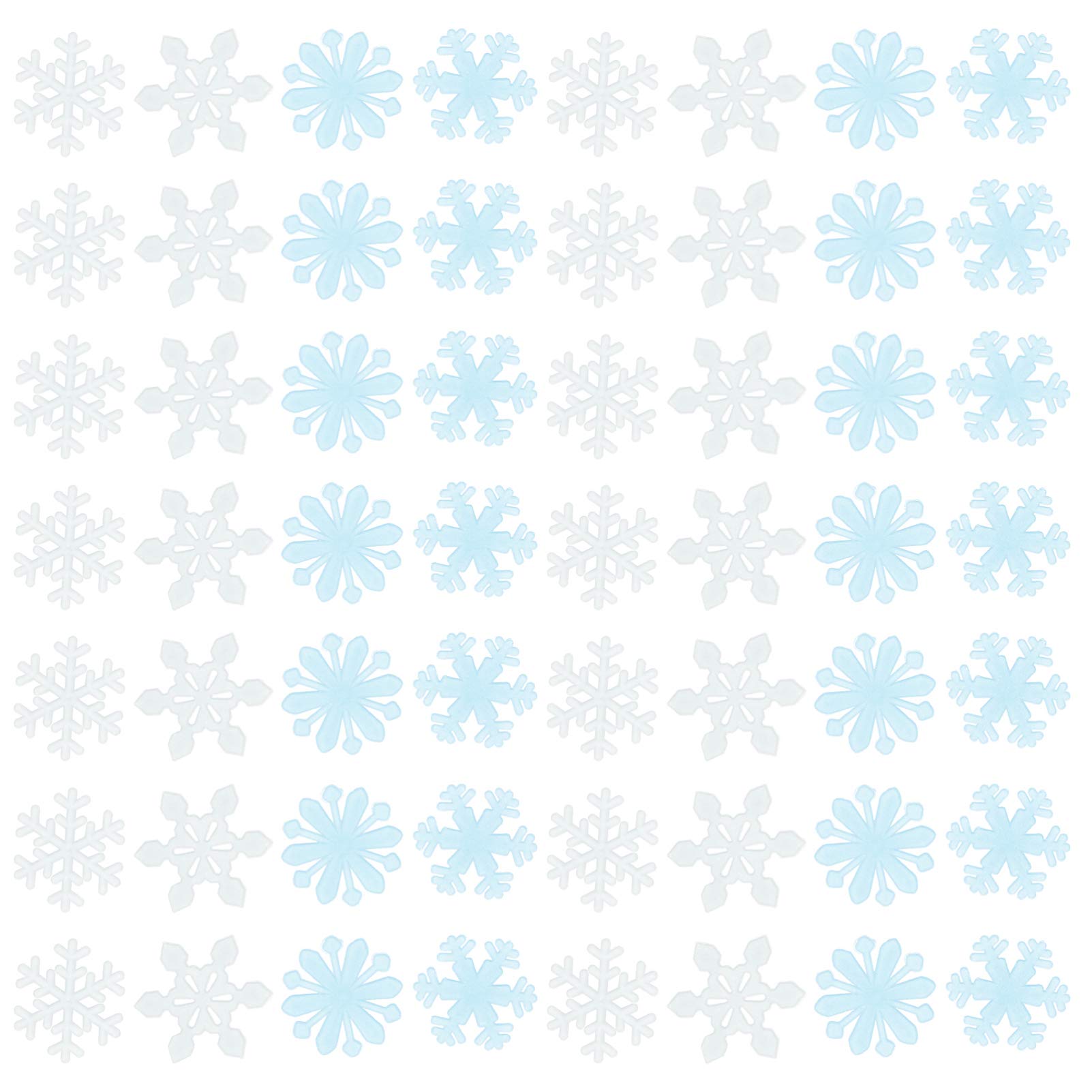 Abaodam 600stücke Leuchtende Schneeflocken Wandsticker Dekoration Für Innenräume Selbstklebend Weiß Und Blau Für Weihnachten Und Winterfestlichkeiten
