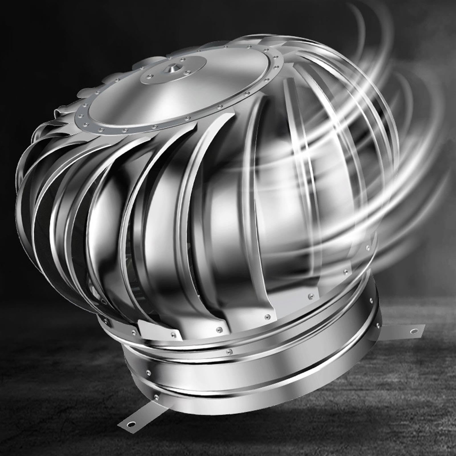 GYEQXKT Exhaust Cap for Roof Flue Vent, Stainless Steel Outdoor Chimney Cover with Round Rotation Design