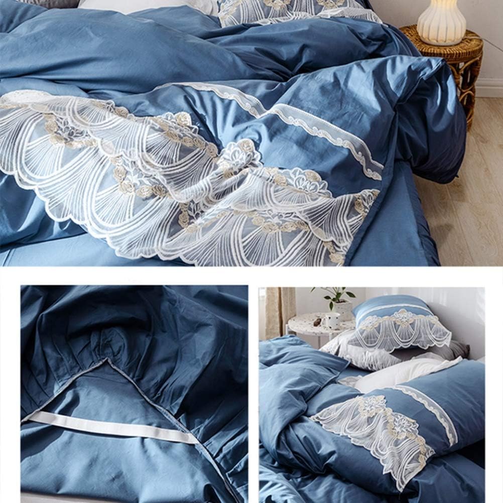掛け布団カバー 布団カバー 4a 0 230 おしゃれ かけふとんカバー かけ布団カバー オールシーズン シワなりにくい シングル ジッパー付き ブルー レース 刺繍 和式兼用 掛ふとんカバー 洋式 色 通気吸湿 速乾 85 Off 刺繍