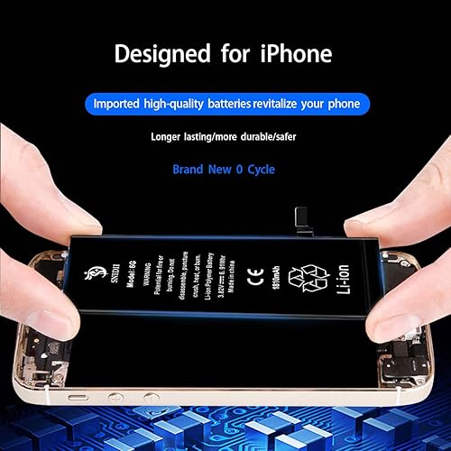 Miniatura 3 de Batería modelo 6G para iPhone 6, batería de repuesto de 1810 mAh, con kit completo de herramientas de reparación e instrucciones (idioma español no