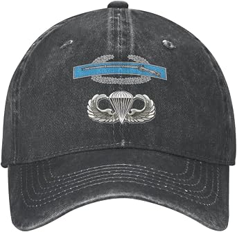 CIB 82nd Airborne Division Parachutist Jump Wing Distressed Denim Ball Cap Retro Cool for Every Occasion