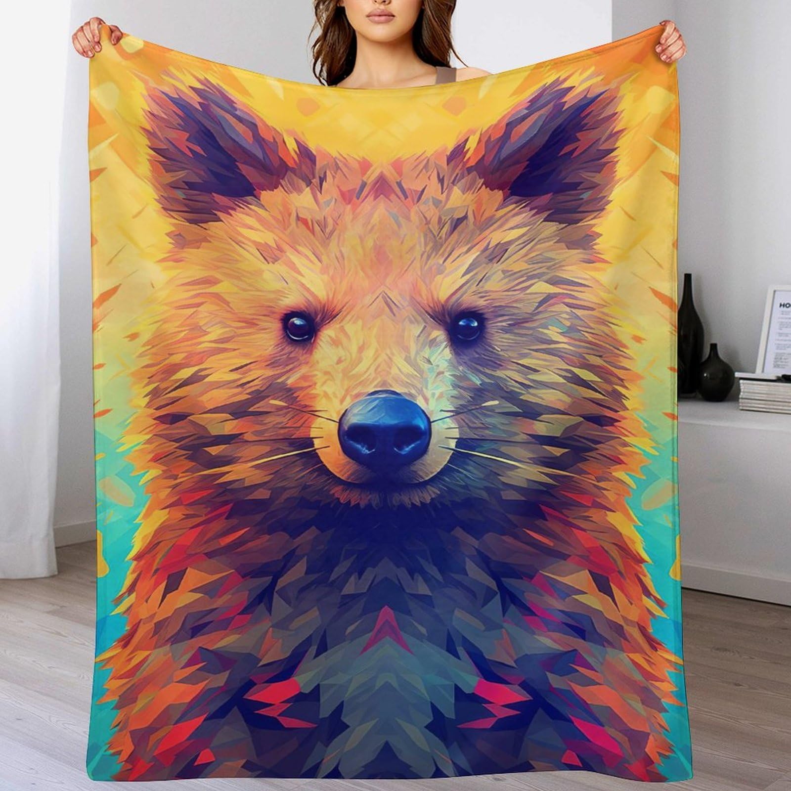 Couverture en flannel ours polaire pour vos soirées cocooning au salon et camping