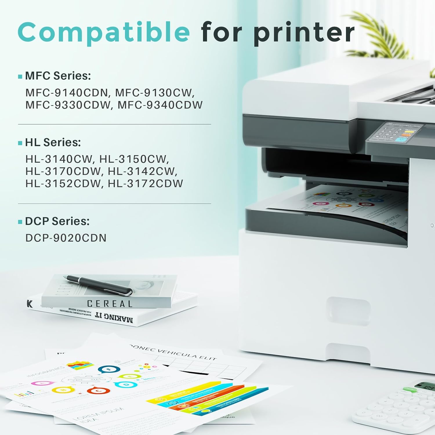 Kuva TN221 Black Toner Cartridges Replacement for TN-221 Toner Black to Compatible with MFC-9130CW HL-3170CDW HL-3140CW HL-3180CDW MFC-9330CDW MFC-9340CDW Printer
