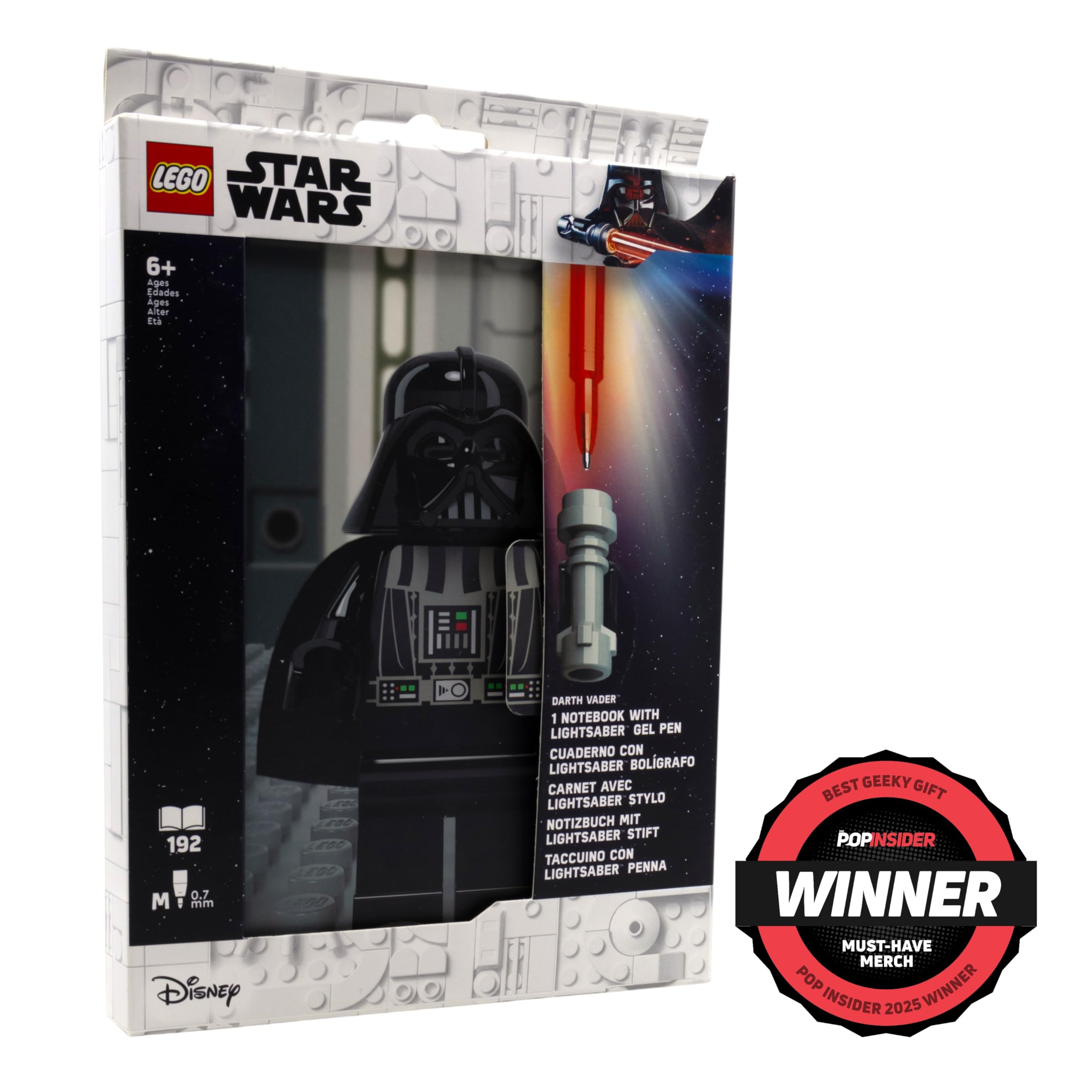 IQ LEGO Star Wars Dotted Notebook with Lightsaber Gel Pen - Darth Vader (53492), Black - Image 2