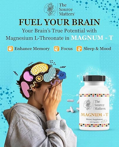 Miniatura 4 de Magnum - T de The Source Matters | L-treonato de magnesio para mejorar el enfoque mental, la memoria, la calidad del sueño, el equilibrio emocional