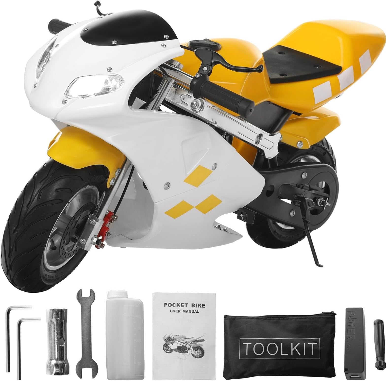 YOXIER 50CC Kids Motorcycle Gas Powered Pocket Bike with 1.25L Tank,49cc Gas Tank Mini MotorcycleHigh Brightness Dual Headlights Rubber Handlebar,EPA Approved Adult Toy Motorcycle Ages 8-14,170 lbs M