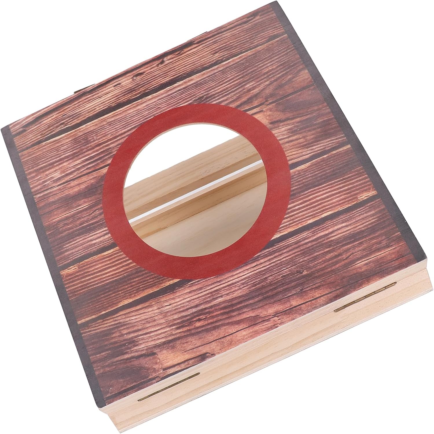 Cornhole Game Set Portable Foldable Interactive Water Bean Bag Toss Game for Party Camping Outdoor Backyard Crafted from High Strength Wood Sand (Red Circle)