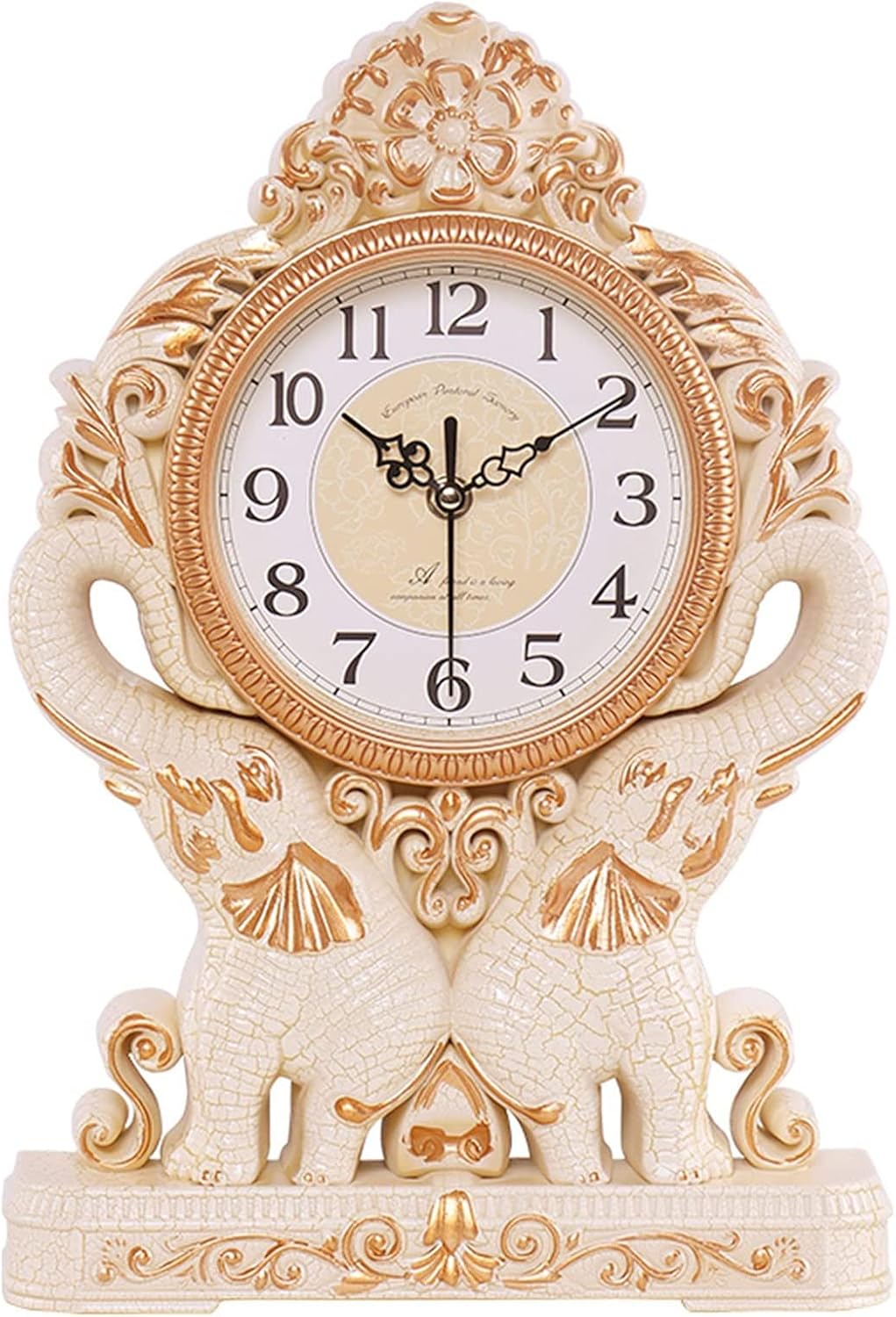 Mantle Clock Fireplace Clocks, Silent Decorative Wood Mantle Clock Battery Operated, Animal Styling with Pendulum Table Clock, Suitable for Living Room Bedroom Study Room,