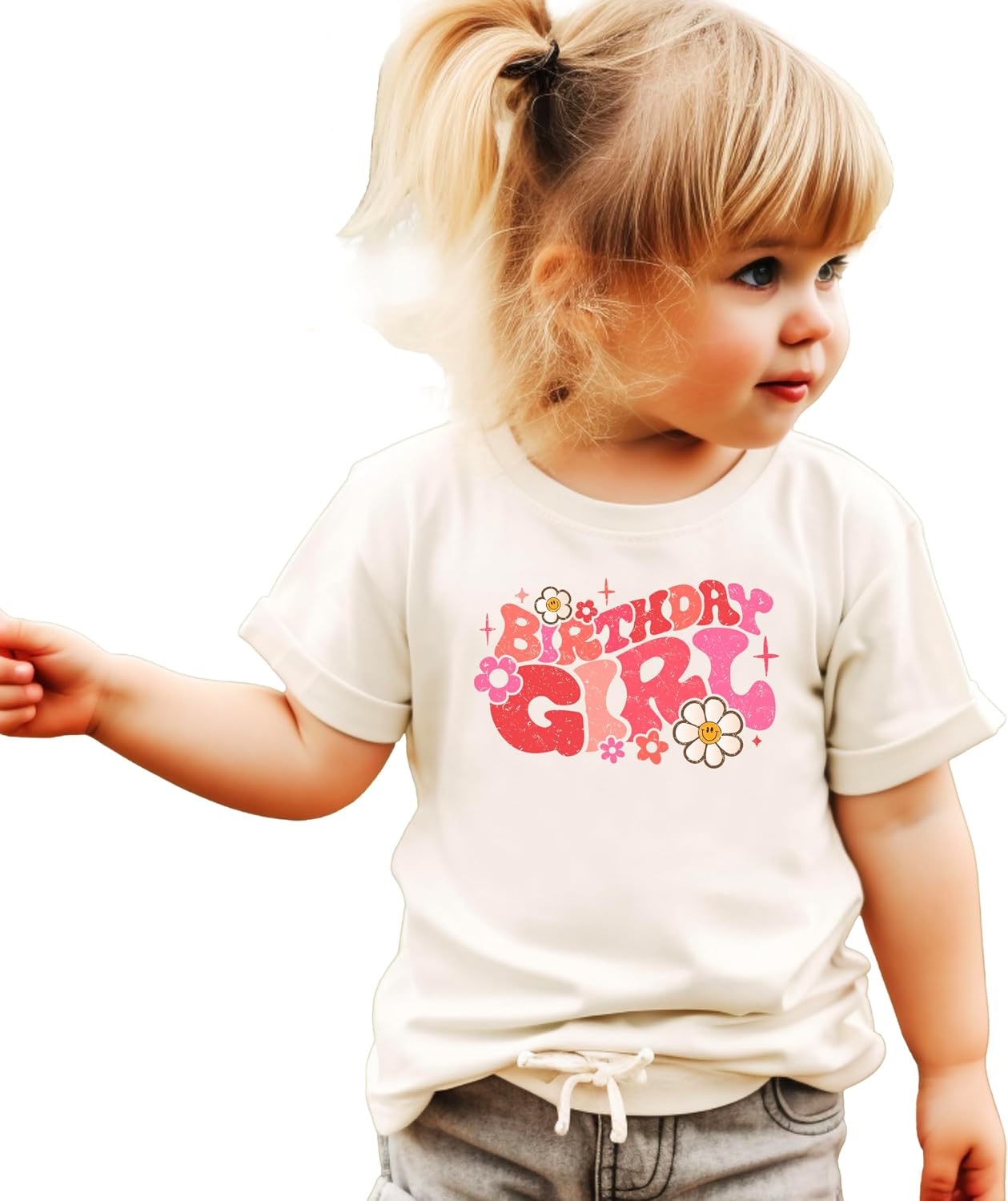Birthday Girl Groovy Daisies Shirt for All-Ages Birthday Outfit for Baby and Toddler Youth Girls