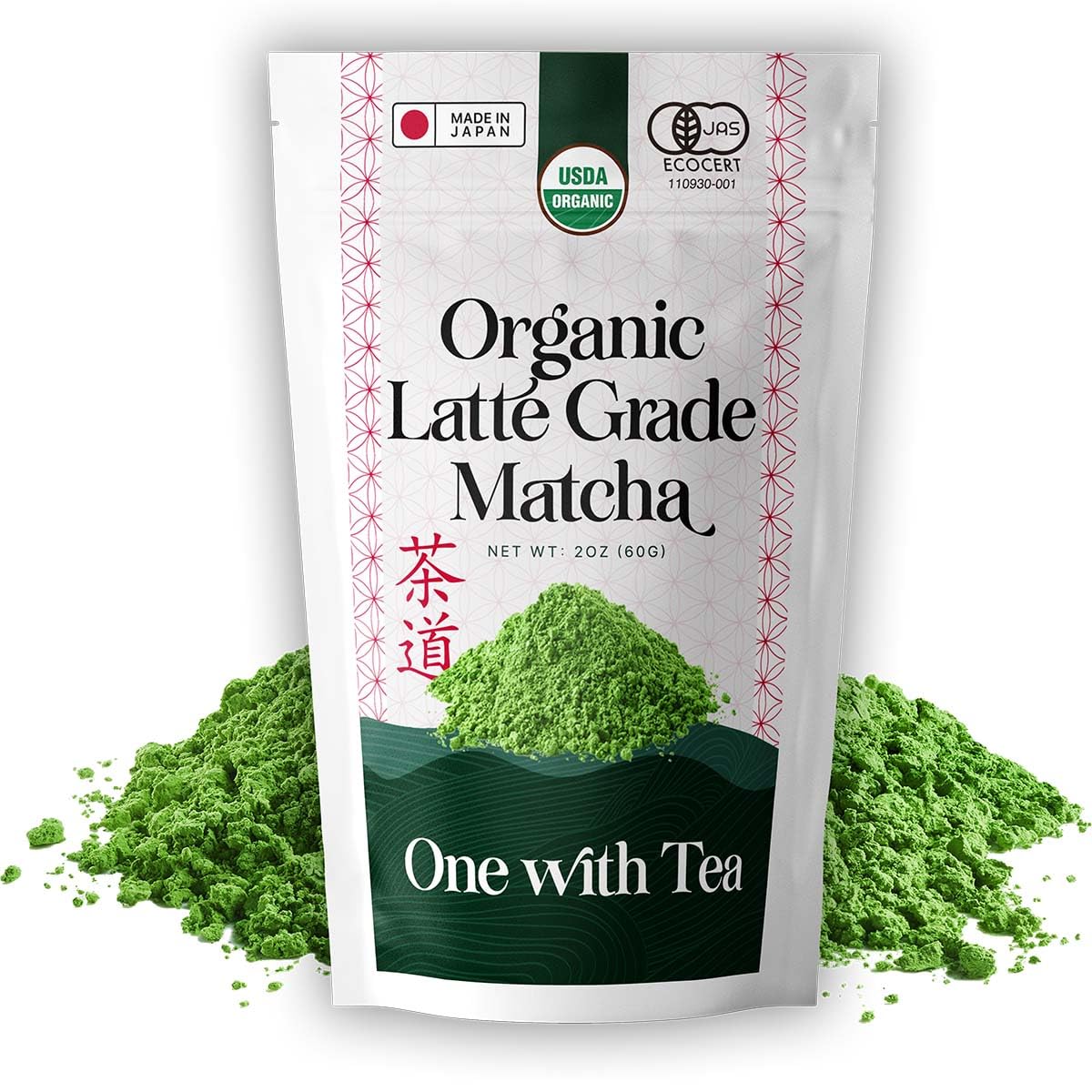 Organic Matcha Latte Powder 2oz, Ceremonial Grade Matcha, Japanese Green Tea from Japan, USDA Organic, Smooth Matcha for Hot & Iced Drinks, Lattes & Smoothies