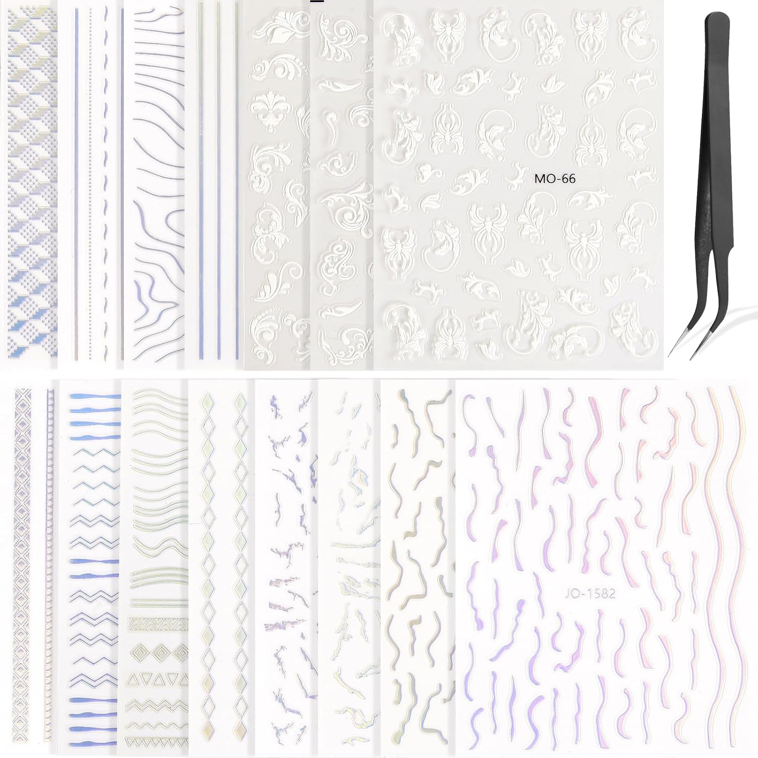 amazon-kawyehu-12-sheets-nail-art-stickers-3-sheets-5d-embossed
