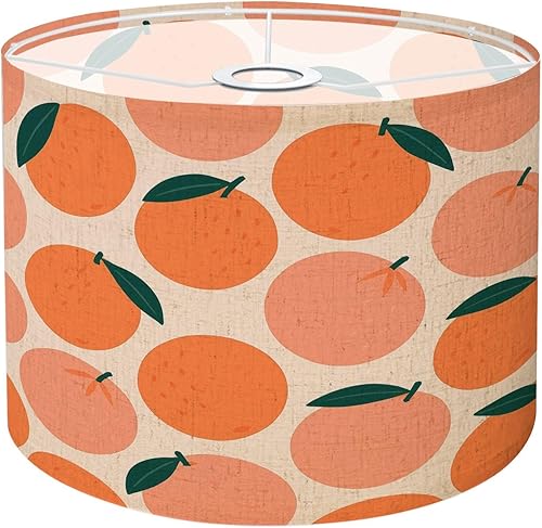 Miniatura 20 de Lamp Shades Set of 2 Wavy Swirl Psychedelic Groovy 70s 1970s Style Mid Century Orange Retro Drum Lamp Shades for Table Lamps Floor Lamps Pendant