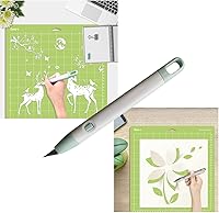 Vista 5 de Corey-z Juego de herramientas de deshierbe de vinilo para manualidades, bolígrafo de cuchillo de tallado de precisión que viene con cuchillas