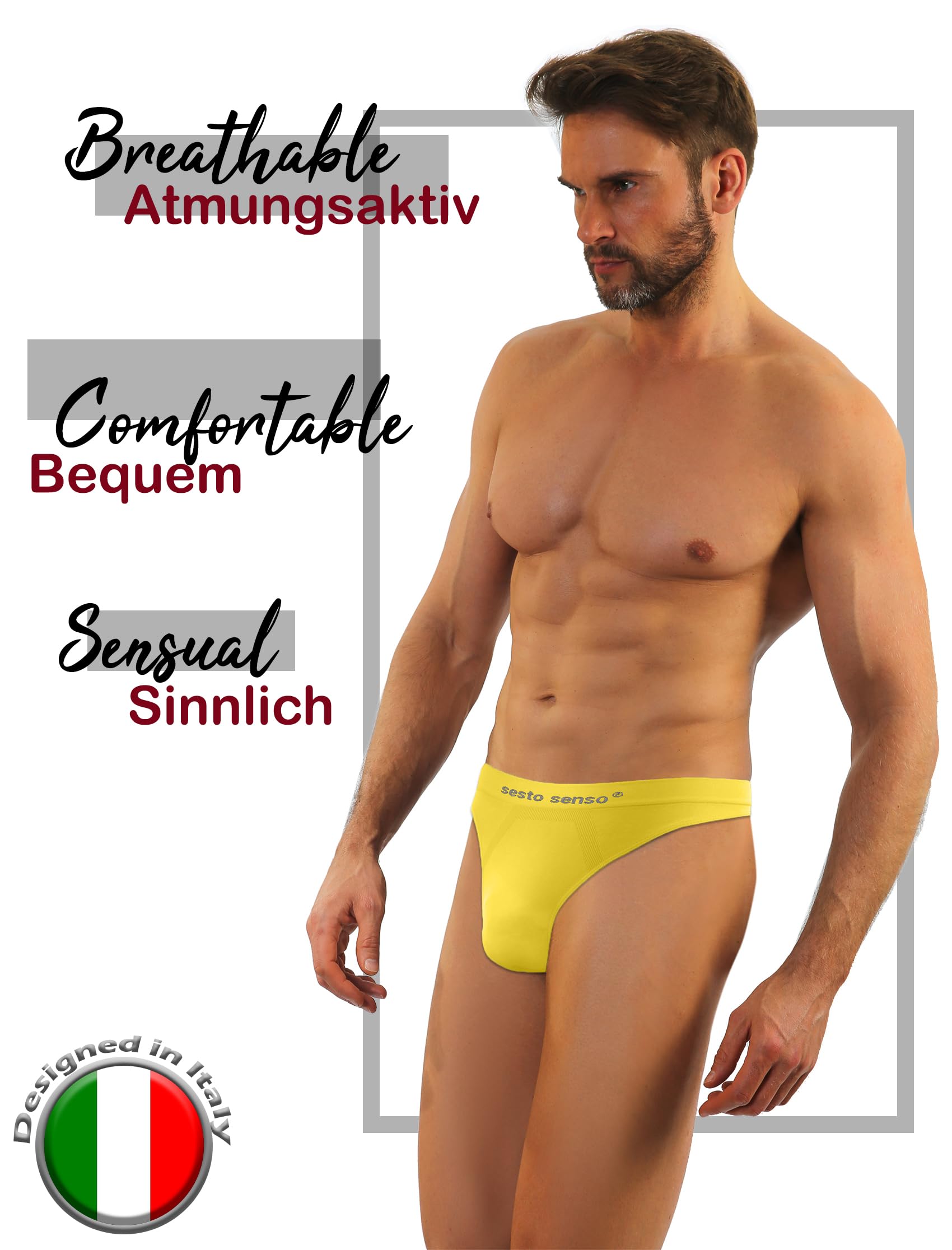 sesto senso Uomo Seamless Strings Mutande G-Strings Sexy Intima di Base Perizoma 3 Pack