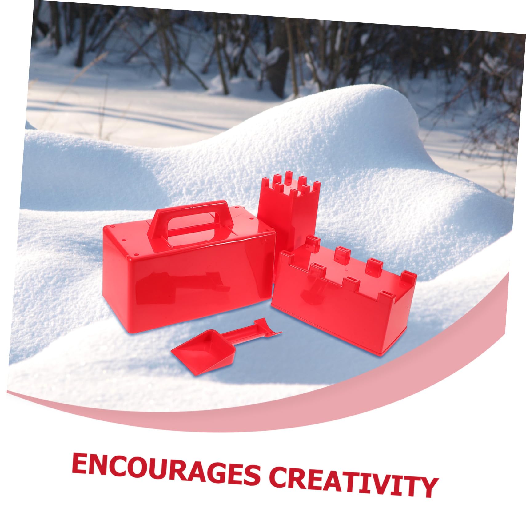 Didiseaon Molde para Hacer Ladrillos de Nieve para Niños, Juego de Plástico Rojo Fácil de Usar Que Fomenta la Creatividad en Juegos de Castillos de Arena y Actividades al Aire Libre