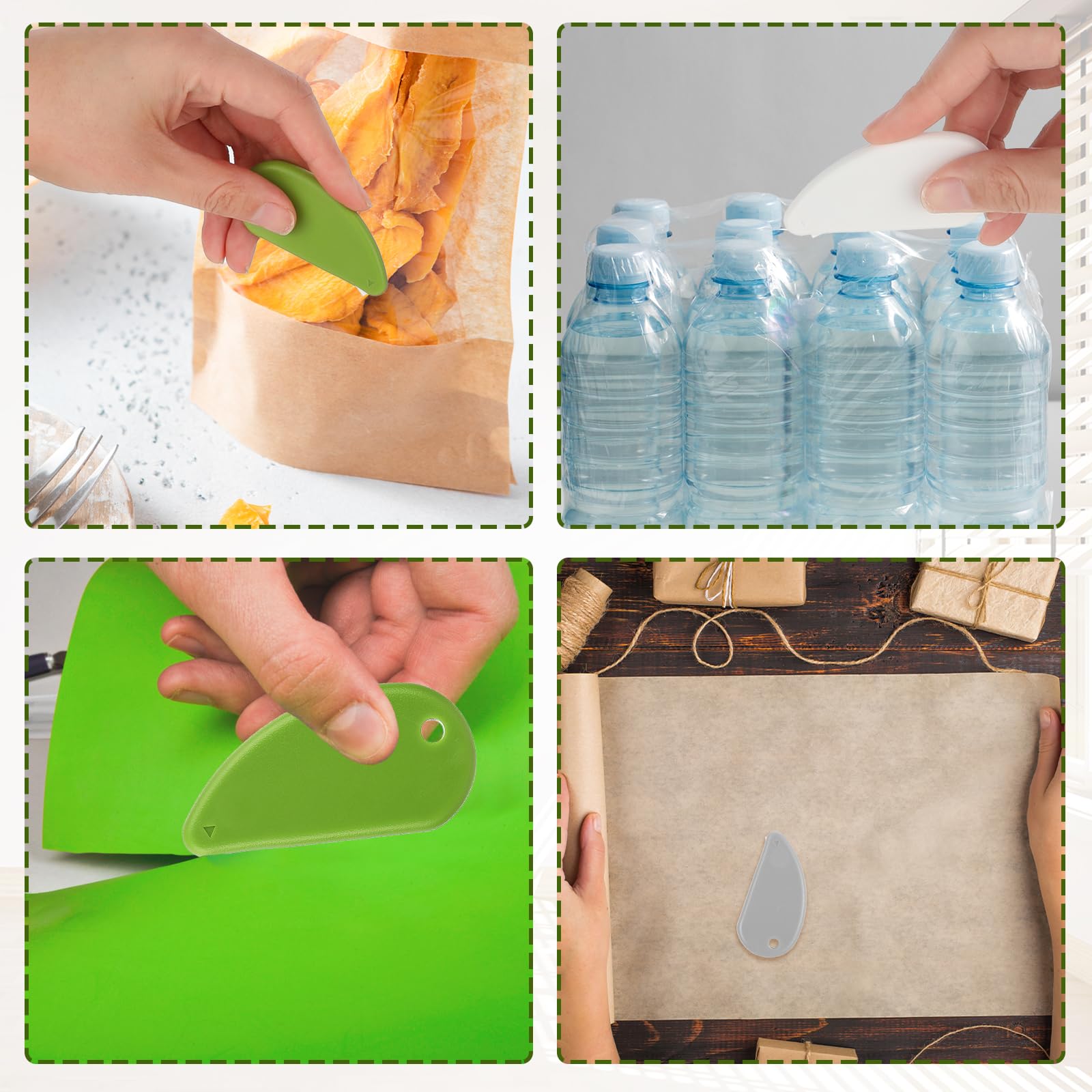 COMNICO Taglierina di sicurezza con lama in ceramica, 4 pezzi, mini taglierine con foro portachiavi, apri pacchetti, coupon per buste tascabili, buste, lettere, carta da lettere, progetti fai da te