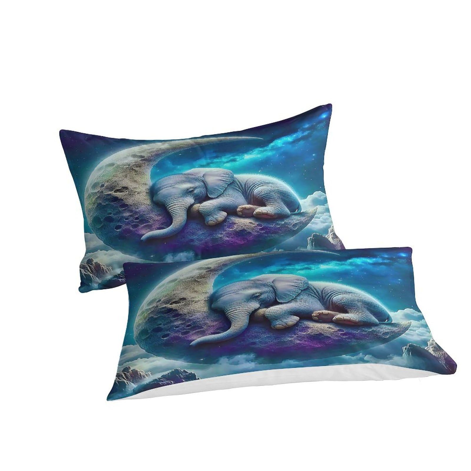 Housse de couette éléphant pour chambre d'enfant et ado, parure de lit fantaisie en microfibre