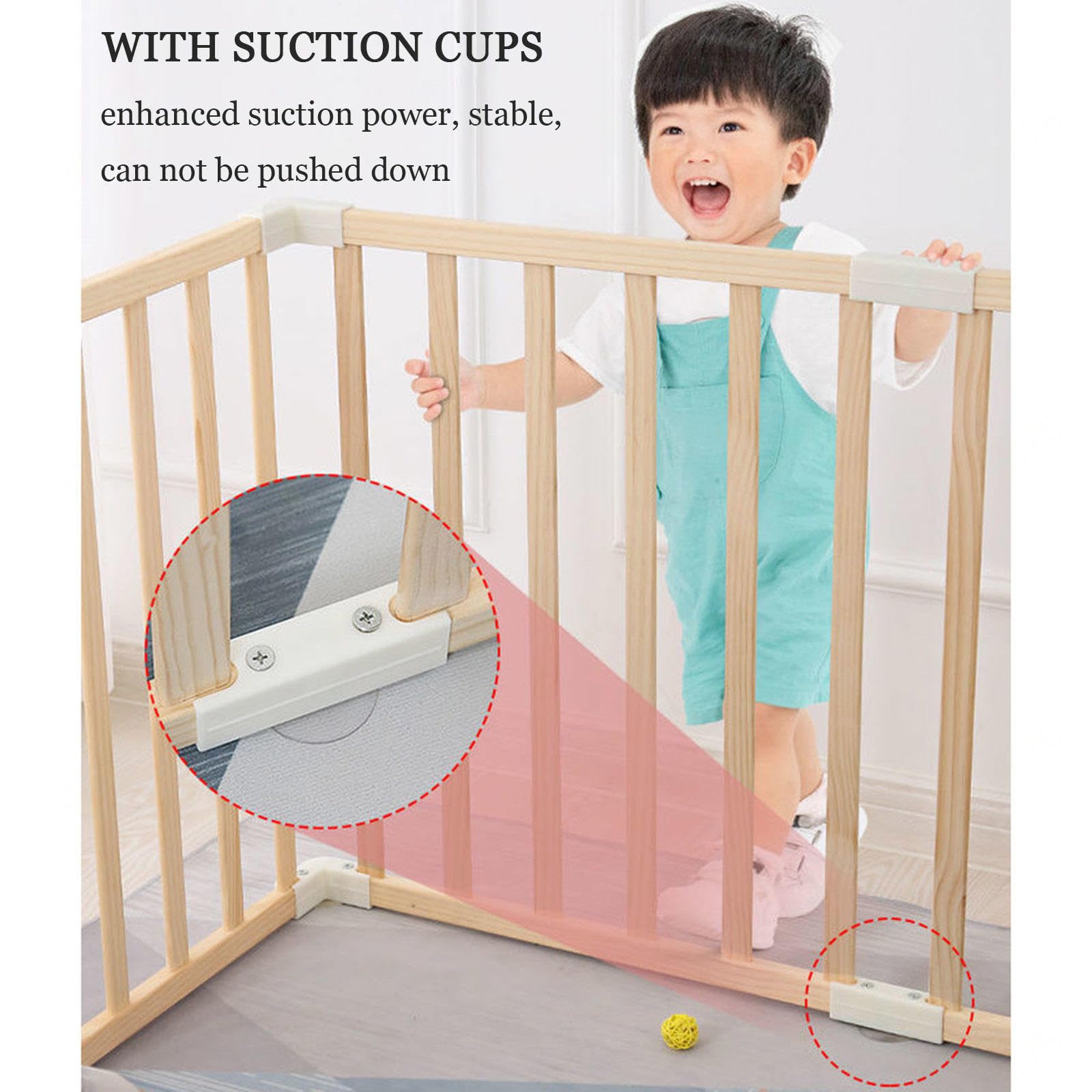 Box per Bambini in Legno, Recinto per Bambini 110x150cm 150x200cm 180x220cm, Grande Box per Neonati e Bambini, Recinto del Parco Giochi di Sicurezza per Bambini,120x200cm