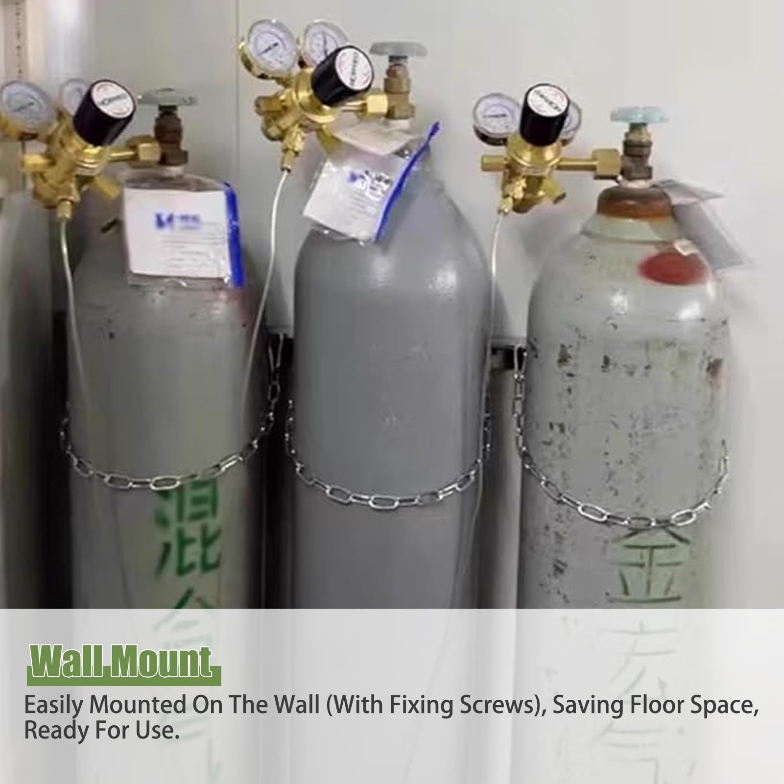Soporte para Botella de Oxígeno Soporte de Montaje en Pared para Cilindros, Soporte de Acero Inoxidable para Soldadura de Oxígeno Soporte para Cilindros de Gas, para Almacenamiento de Propano de 8 A 4