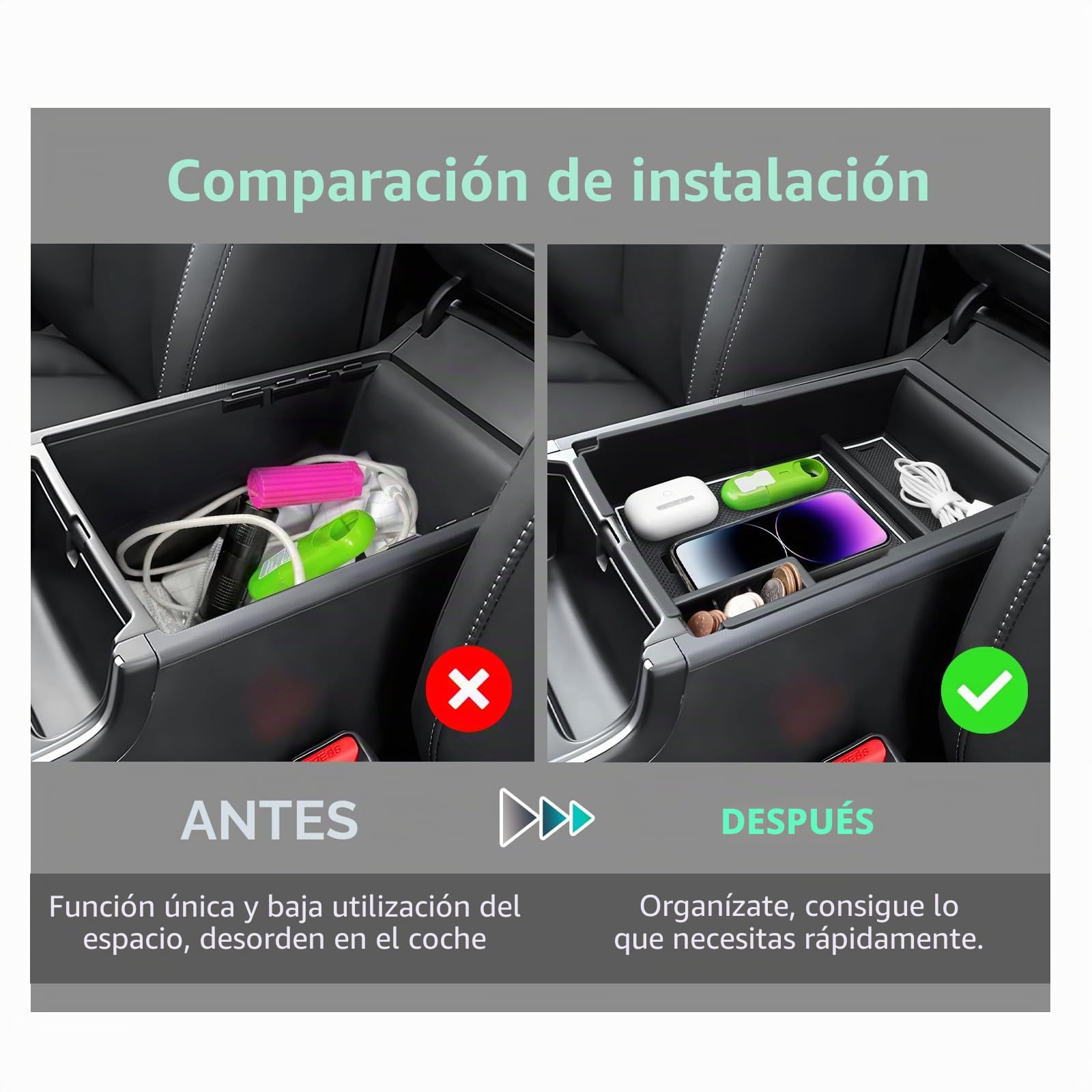 GAFAT [Nuevo Facelift 2024] Compatible con Kia Sorento MQ4 / Hybrid 2024 2025 2026 Consola Central Caja de Almacenamiento, Sorento MQ4 2024 Reposabrazos Organizador Bandejas, Sorento MQ4 Accesorios